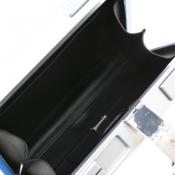 مملوكة مسبقًا Dolce and Gabbana Blue/Silver Wood Walkman Box Clutch