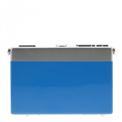 مملوكة مسبقًا Dolce and Gabbana Blue/Silver Wood Walkman Box Clutch