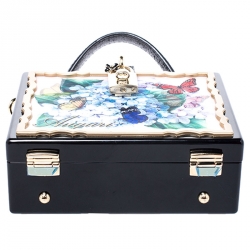 مملوكة مسبقًا Dolce & Gabbana Multicolor Acrylic and Snakeskin Top Handle Box Bag