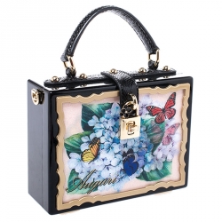 مملوكة مسبقًا Dolce & Gabbana Multicolor Acrylic and Snakeskin Top Handle Box Bag