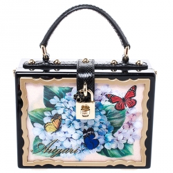 مملوكة مسبقًا Dolce & Gabbana Multicolor Acrylic and Snakeskin Top Handle Box Bag