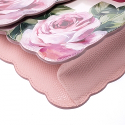 مملوكة مسبقًا Dolce and Gabbana Multicolor Rose and Butterfly Printed Patent Leather Flap Shoulder Bag