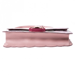 مملوكة مسبقًا Dolce and Gabbana Multicolor Rose and Butterfly Printed Patent Leather Flap Shoulder Bag