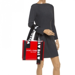مملوكة مسبقًا Dolce & Gabbana Red PVC Street Shopper Tote