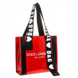 مملوكة مسبقًا Dolce & Gabbana Red PVC Street Shopper Tote