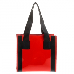 مملوكة مسبقًا Dolce & Gabbana Red PVC Street Shopper Tote