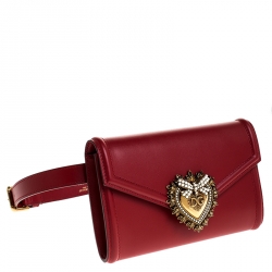 Dolce & Gabbana Red Leather Devotion Belt Bag