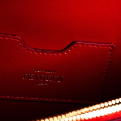 Pre Owned Dolce & Gabbana Red Leather Devotion Top Handle Bag