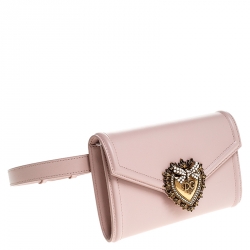 Dolce and Gabbana Blush Pink Leather Devotion Belt Bag