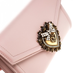 Dolce and Gabbana Blush Pink Leather Devotion Belt Bag