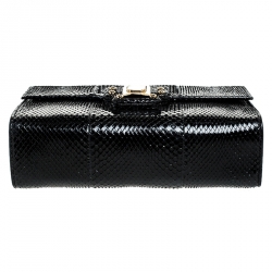 Pre Owned حقيبة دولتشي أند غابانا لوسيا يد علوية جلد ثعبان أسود