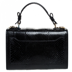 Pre Owned حقيبة دولتشي أند غابانا لوسيا يد علوية جلد ثعبان أسود