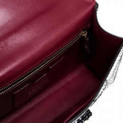 Pre Owned حقيبة دولتشي أند غابانا لوسيا يد علوية جلد ثعبان أسود