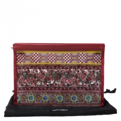 Pre Owned Dolce & Gabbana Red Printed PVC Swimsuit Pouch