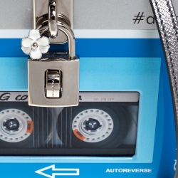 Pre Owned Dolce & Gabbana Blue/Silver Wood Walkman Box Clutch