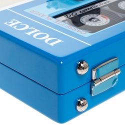 Pre Owned Dolce & Gabbana Blue/Silver Wood Walkman Box Clutch