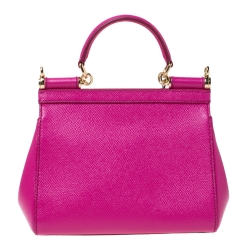 مملوكة مسبقًا حقيبة دولتشي أند غابانا ميس سيسيلي جلد بنفسجية صغيرة