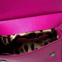 مملوكة مسبقًا حقيبة دولتشي أند غابانا ميس سيسيلي جلد بنفسجية صغيرة