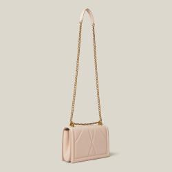 مملوكة مسبقًا Dolce & Gabbana Pink Devotion Crystal-Embellished Leather Shoulder Bag