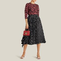 مملوكة مسبقًا حقيبة دولتشي أند غابانا يد علوية جلد مزخرفة ميني Devotion  حمراء