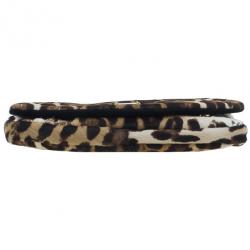 Pre Owned Dolce and Gabbana Small Leopard Print Pony Hair Charles Bag