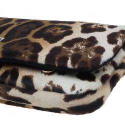 Pre Owned Dolce and Gabbana Small Leopard Print Pony Hair Charles Bag