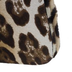 Pre Owned Dolce and Gabbana Small Leopard Print Pony Hair Charles Bag