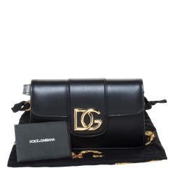 Pre Owned Dolce & Gabbana Black Leather DG Millenials Belt Bag
