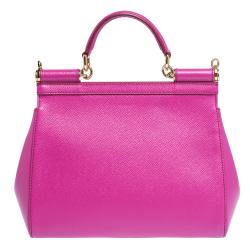 Dolce & Gabbana Pink Leather Medium Miss Sicily Bag