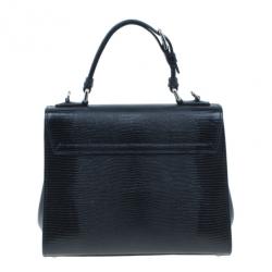 مملوكة مسبقًا حقيبة يد دولتشي أند غابانا مونيكا جلد إيجوانا أسود