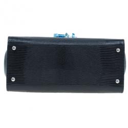 مملوكة مسبقًا حقيبة يد دولتشي أند غابانا مونيكا جلد إيجوانا أسود