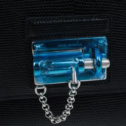 مملوكة مسبقًا حقيبة يد دولتشي أند غابانا مونيكا جلد إيجوانا أسود