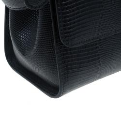 مملوكة مسبقًا حقيبة يد دولتشي أند غابانا مونيكا جلد إيجوانا أسود