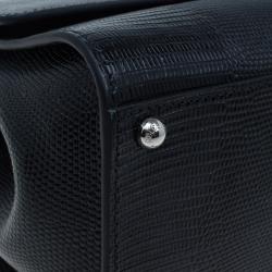 مملوكة مسبقًا حقيبة يد دولتشي أند غابانا مونيكا جلد إيجوانا أسود