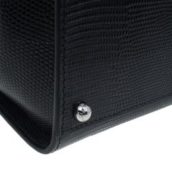 مملوكة مسبقًا حقيبة يد دولتشي أند غابانا مونيكا جلد إيجوانا أسود