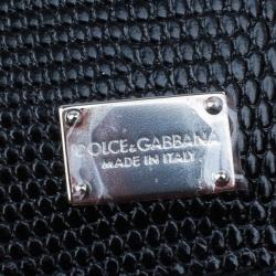 مملوكة مسبقًا حقيبة يد دولتشي أند غابانا مونيكا جلد إيجوانا أسود