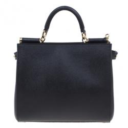 Pre Owned حقيبة توت دولتشي أند غابانا ميس سيسلي جلد أسود