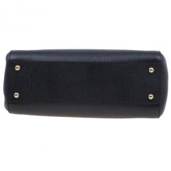 Pre Owned حقيبة توت دولتشي أند غابانا ميس سيسلي جلد أسود