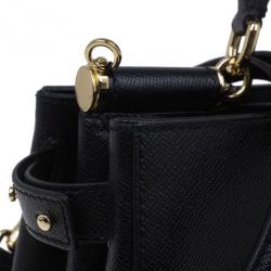 Pre Owned حقيبة توت دولتشي أند غابانا ميس سيسلي جلد أسود