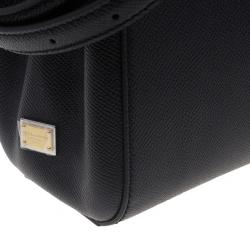 Pre Owned حقيبة توت دولتشي أند غابانا ميس سيسلي جلد أسود