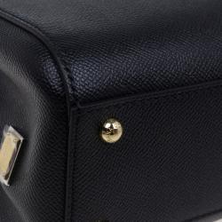 Pre Owned حقيبة توت دولتشي أند غابانا ميس سيسلي جلد أسود