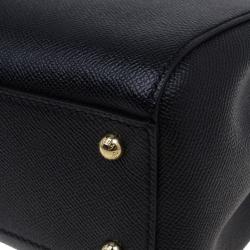 Pre Owned حقيبة توت دولتشي أند غابانا ميس سيسلي جلد أسود