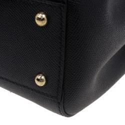 Pre Owned حقيبة توت دولتشي أند غابانا ميس سيسلي جلد أسود