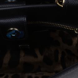 Pre Owned حقيبة توت دولتشي أند غابانا ميس سيسلي جلد أسود