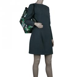 Pre Owned حقيبة دولتشي أند غابانا إسكيب شوبر كانفاس أسود مورد 