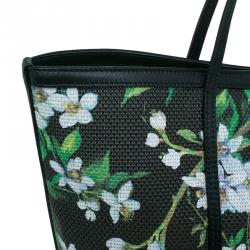 Pre Owned حقيبة دولتشي أند غابانا إسكيب شوبر كانفاس أسود مورد 