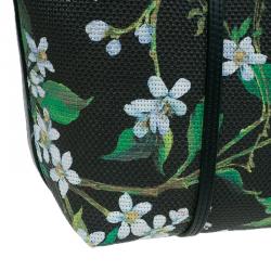 Pre Owned حقيبة دولتشي أند غابانا إسكيب شوبر كانفاس أسود مورد 