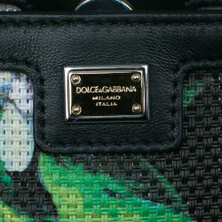 Pre Owned حقيبة دولتشي أند غابانا إسكيب شوبر كانفاس أسود مورد 