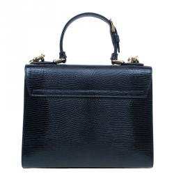 Dolce and Gabbana Black Iguana Leather Monica Tote Bag