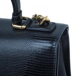 Dolce and Gabbana Black Iguana Leather Monica Tote Bag